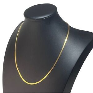 S.H. Golden Herringbone Chain Necklace 18"